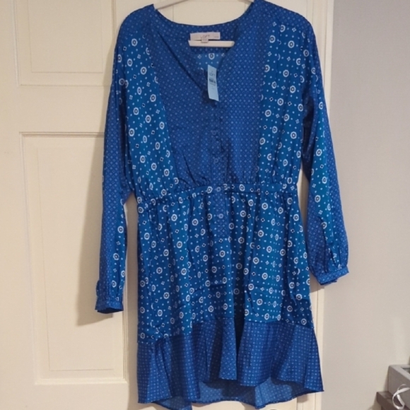 LOFT Mixed Geo Midi Dress NWT - Picture 11 of 11